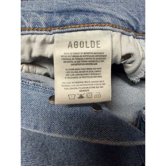 AGOLDE Riley High Rise Straight Crop Jeans Size 27 Button Fly Organic Cotton - Picture 5 of 11